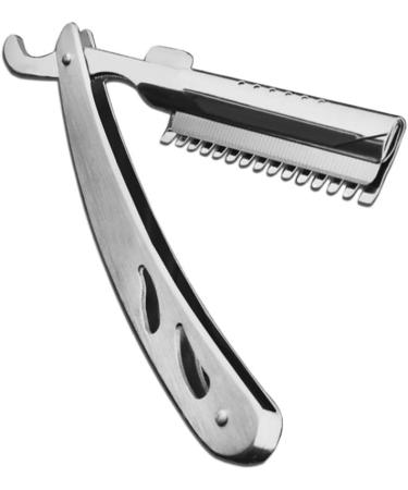 Minkissy Man Folding Razor - Vintage Straight Edge Razor with Interchangeable Blades for Eyebrow Shaping & Hair Clipping - Rustproof Steel - Buy Online on GoSupps.com