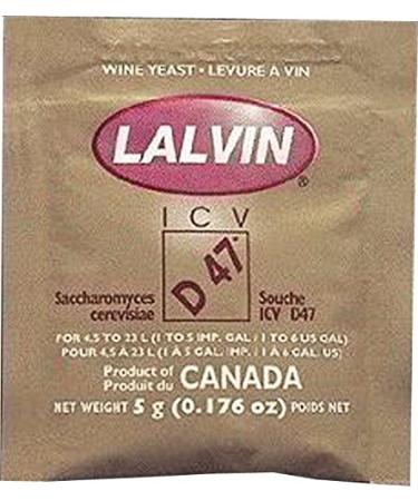 Lalvin D-47 Saccharomyces Cerevisiae 3 (5 G. Pouchs)
