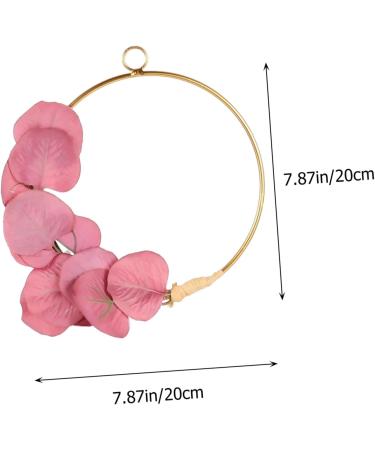 COOLHIYA Wrought Iron gate Hanging Wreath Rose Pendant Faux Sunflowers Artifical Flower Arrangement Rosy 20x20cm - Buy Online on GoSupps.com