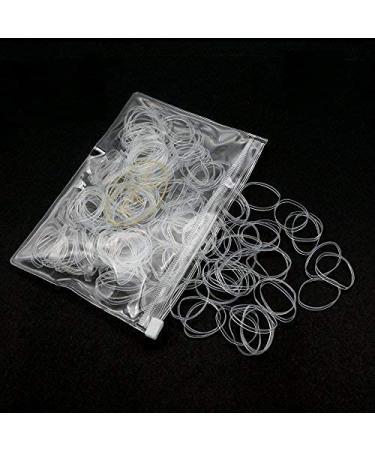 Dofash Brand New Reusable Stronger Durable No Damage Hair Rubber Bands Elastic Ties Ponytail Holder For Women Girls (Clear) 2.5x75mm clear 200pcs