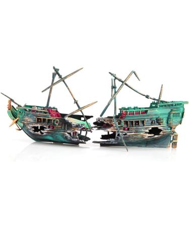 SLOCME Aquarium Shipwreck Decorations - Sunken Ship Ornament with Air Bubbler | Aerating Aquarium Decor for Stunning Fish Tanks - Buy Online on GoSupps.com