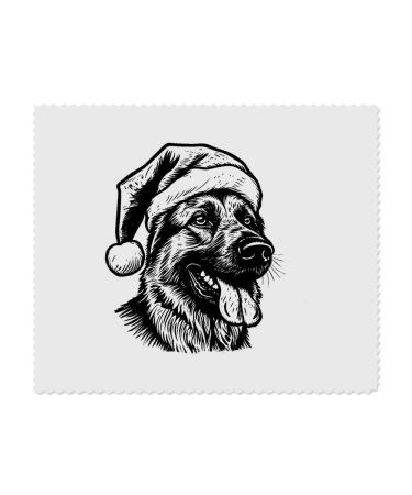 2 x Glasses cleaning cloths "German Shepherd with Santa Hat" (LC00024407)