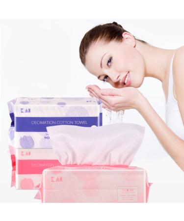 Buy Ipetboom Disposable Cotton Facial Tissues 100pcs - Purple Wet & Dry Cleansing & Makeup Remover - International Shipping Available - Buy Online on GoSupps.com