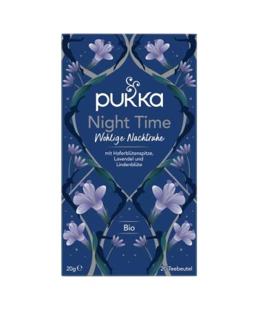 Pukka Organic Herbal Tea Night Time | Natural Sleep Tea with Chamomile Lavender Linden & Valerian | 4 Pack of 80 Tea Bags for Relaxation - Buy Online on GoSupps.com