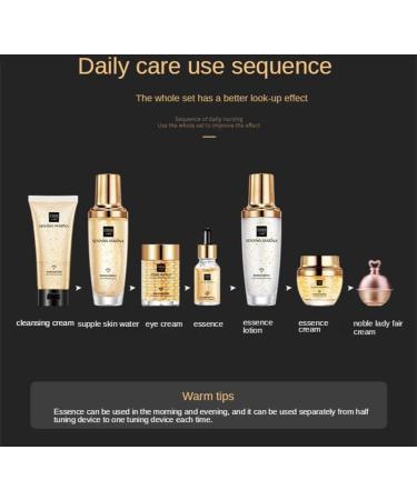 SENANA 24K Gold Skin Care Set - Moisturizing Face Cream & Essence Set for Pore Reduction, Oil Control - 9 Piece Kit - Buy Online on GoSupps.com