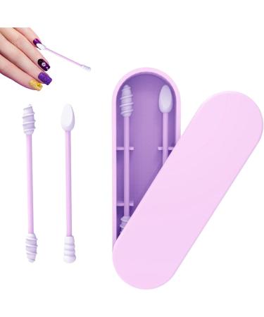 Silicone Cotton Swabs - Reusable Q-Tips for Gentle Cleaning | BPA-Free Washable Mini Swabs in Purple for Kids & Adults - Buy Online on GoSupps.com