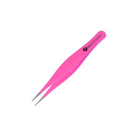 Abdul of Sialkot Pointed Tweezers Needle Nose Tip  Sharp Precision Ingrown Hair  Surgical Pointed for Blackheads & Splinters/Best Tweezers for Eyebrows (Pink)