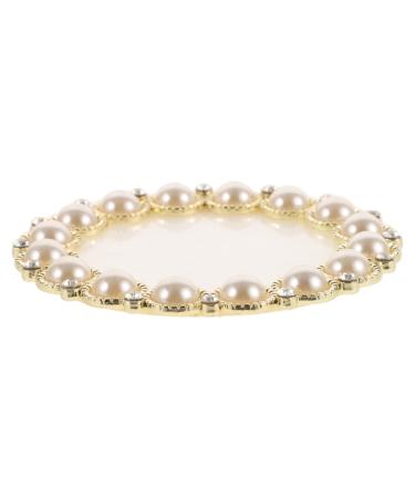 ELAYARD Nail Art Mixing Palette Resin Nail Art Palette with Crystal Gem Edge Nail Polish Mixing Plate Nail Art Display Board Nail Painting Palette