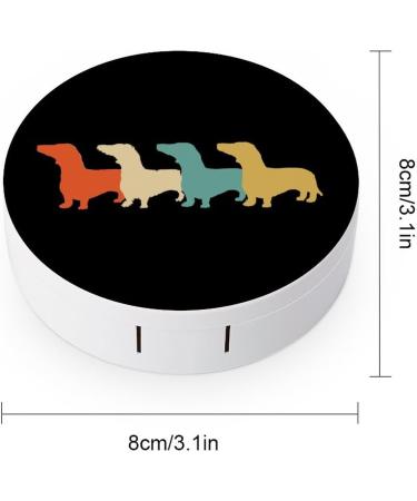 Vintage Dachshund Contact Lens Case | Portable Cute Eye Travel Kit with Mirror - Perfect for All Ages - Buy Online on GoSupps.com