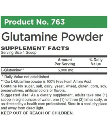 L-Glutamine 100% Pure Free Form Powder - No Other Ingredients (300 Grams) - Buy Online on GoSupps.com
