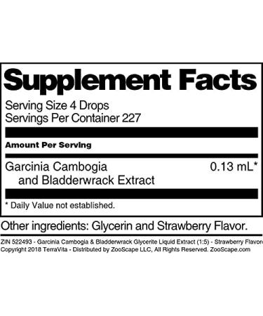 Garcinia Cambogia & Bladderwrack Glycerite Liquid Extract (1:5) - Strawberry Flavored (1 oz ZIN: 522493) - 3 Pack - Buy Online on GoSupps.com