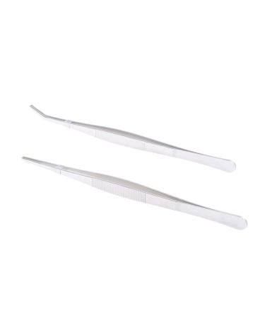 Iplusmile 2st metal pliers men tools straight curved tweezers pliers made of stainless steel tweezers with a long handle rubber eyelash tweezers for extensions chamfer