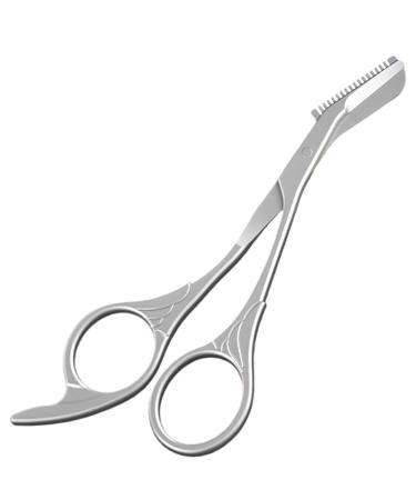 Eyebrow Scissors with Comb 5.63" Stainless Steel Brow Scissors Rustproof Eye Brow Trimmer for Ladies Trimming Scissors with Non Slip Handle Eyebrow Scissors