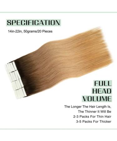 VARIO TAPE Extensions - 100% Natural Real Hair 20 Pieces 50g Dark Brown to Honey Blond 20 Inches | International Shipping Available - Buy Online on GoSupps.com