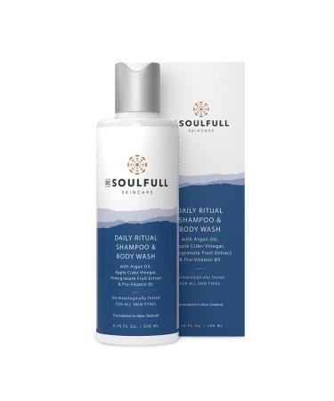 BE SOULFULL 2-In-1 Shampoo & Body Wash Head-To-Toe Cleanser for glowing skin and hair 200 ml / 6.8 Fl oz