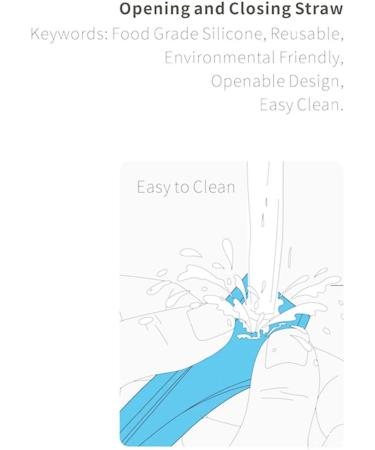 Reusable Silicone Straws Openable Straws No Cleaning Brush Required Foldable Resealable Straw Easy to Carry No Rubber Smell (2pcs Blue) - Buy Online on GoSupps.com