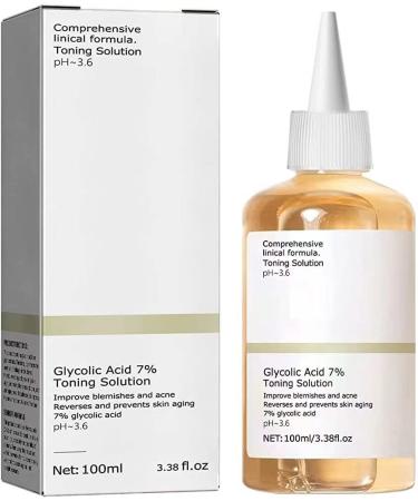 Glycolic Acid Toner Glycolic Acid 7% Toning Resurfacing Solution Skincare Hyaluronic Acid Serum Hydrating Toning Solution Brighten & Strengthen Your Skin (100ml)
