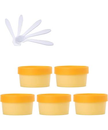 empty jars with lids cosmetic jar B0CL9KHB4R5 PC 200ml Pink Mask Mixing Bowl Empty 200g Plastic Storage Jars with Inner Liner for Storage Body Hand Face Cream Lotion Gel 5X Spatula (Color : Geel Si
