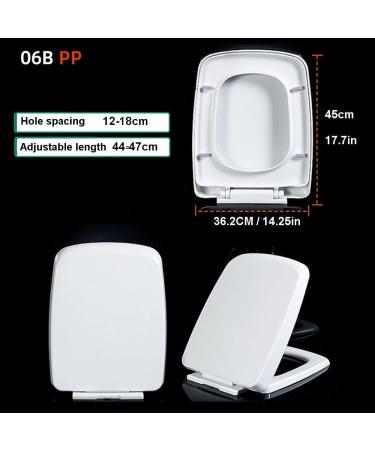 Toilet Lid Toilet Seats Square with Slow-Close Mute Thicken PP Resin Toilet Cover Easy to Install White (L44-47 W36cm) 04d Little Surprise 06b - Buy Online on GoSupps.com