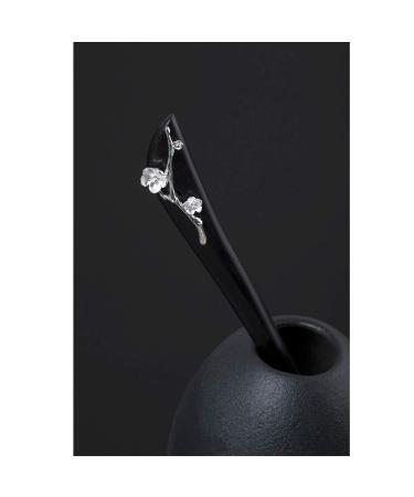 TOP SEWING Ebony Wooden Handmade 925 Silver Hair Stick - Chinese Traditional Hair Chopsticks for Women - Retro Hairpins in Gift Box - Chinese Plum Design - Buy Online on GoSupps.com