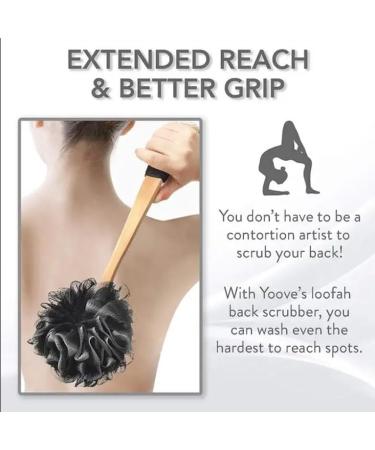 Premium Bamboo Charcoal Fiber Bath Set | Exfoliating Shower Sponge & Luffa Pouf | MZA Body Store - Buy Online on GoSupps.com