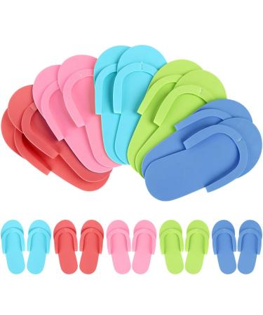Toyvian 24 Pairs of Disposable Pedicure Slippers Disposable Pedicure Foam Slippers Multi Color Foldable Pedicure Slippers Salon Flip-flops for Nail Foot Spa Beach Party Slippers - Buy Online on GoSupps.com