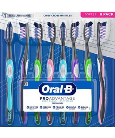 Oral-B ProAdvantage Deep Clean + Whitening Toothbrushes 8 Count (Soft)