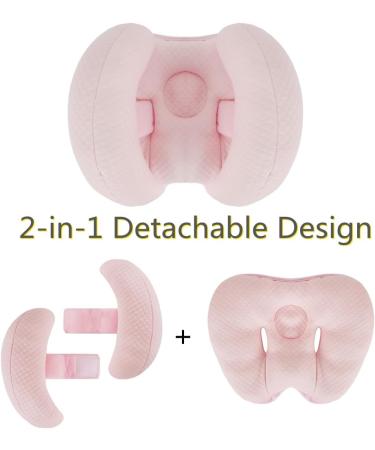 Qchomee 2-in-1 Baby Travel Pillow - Adjustable Infant Neck Support & Headrest for Car Seat, Pram, Stroller - Washable Insert Cushion - Toddler (3-24 Months) - Pink - Buy Online on GoSupps.com