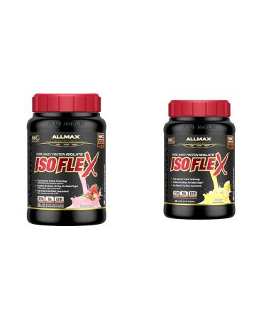 ALLMAX Isoflex Strawberry 2 Pound & ISOFLEX - 100% Ultra-Pure Whey Protein Isolate - Banana - 2 Pound