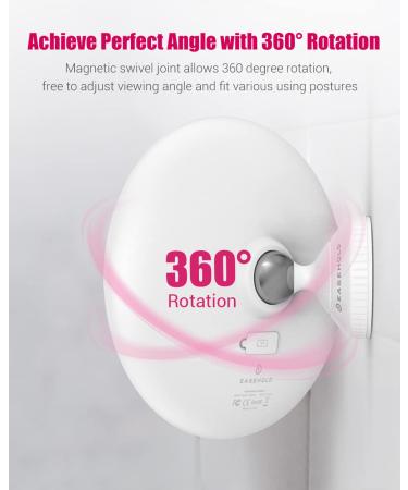 EASEHOLD 7X Magnifying Makeup Mirror - Rechargeable, 3 Color Light, Suction Cup & Wall Mounted, Touch Control, 360 Rotation - Portable Vanity Mirror - Buy Online on GoSupps.com