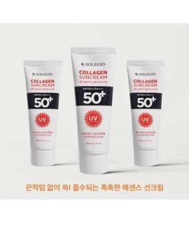 K. Solegio Collagen Sun Cream SPF 50+/PA+++ Broad Spectrum UV Protection with Collagen Lightweight Hydrating Sunscreen for Daily Use - Buy Online on GoSupps.com