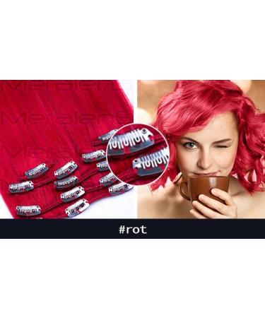 Shop 100% Indian Remy Clip In Hair Extensions - 7 Piece Set 70g 60cm - Thickening Red Human Hair - Buy Online on GoSupps.com