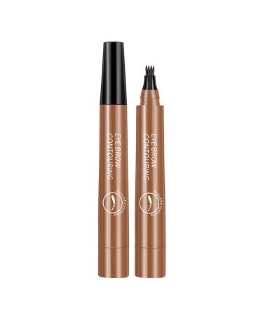 Four Claw Pen Waterproof Eyebrow Pen with 4 Forks Pencil Pen Liquid Pen Long Lasting Main Pen for Natural Makeup Light Brown