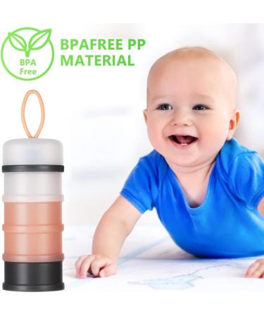Vicloon Baby Milk Powder Dispenser 2PCS - Portable 4 Layers 120ml per Layer - Stackable Snack Storage Container in Gray, Pink & Blue - Buy Online on GoSupps.com