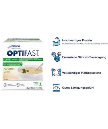 Optifast Home Soup Potato-Leek Powder 8x55g - Low-Calorie Meal Replacement | International Shipping Available - Buy Online on GoSupps.com