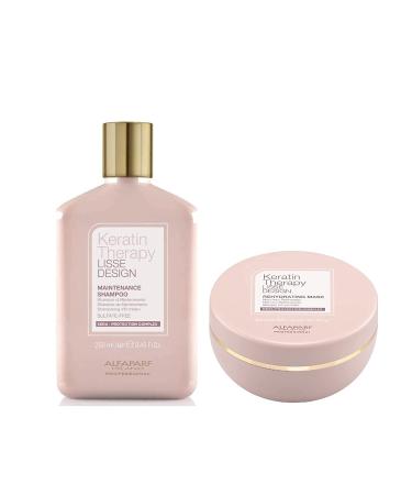Alfaparf Milano Keratin Therapy Lisse Design Hydrating Kit - Shampoo & Hair Mask Set for Keratin Treatments - Anti-Frizz Hair Products - 8.45 Fl Oz / 6.7 Oz - Buy Online on GoSupps.com