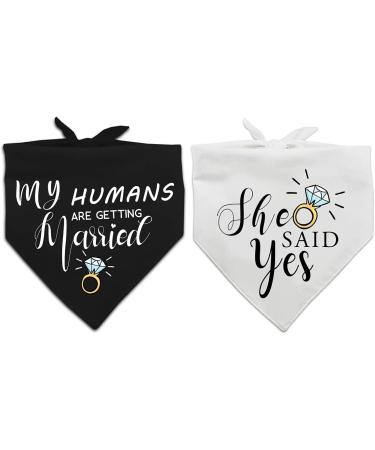 Dog Wedding Bandana Set for Engagement Photos - Pet Scarf Accessories for Dog Lovers - Bridal Shower Gift - Buy Online on GoSupps.com