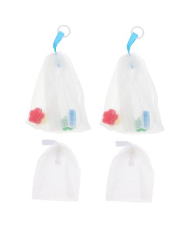 SOESFOUFU 4pcs Foaming Net Foaming Bags Soap Exfoliating Bag Face Foam Nets Bag Soap Sack Saver Pe