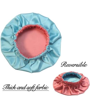 AKISS Kids Satin Silk Bonnet Cap for Girls 3-14 Years - 2pcs Set (Living Coral/Pink, Living Coral/Arctic Blue) - Buy Online on GoSupps.com