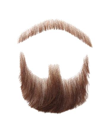 Halloween Moustache Beard Fake Mustache Face Beard for Adults Realistic Makeup Costume Lace Man Beards Brown
