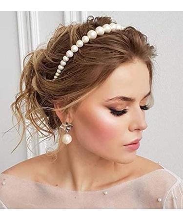 Aeyistry White Faux Pearl Headband - Elegant Hair Hoop for Women and Girls - Buy Online on GoSupps.com