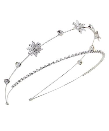 minkissy Double Laminated Headband Hair Accessories Womens Hair Clips Hair Barrettes for Women Hair Ties for Women Metal Hair Clips for Women Trendy Decor Miss Rhinestones Hairpin Grace