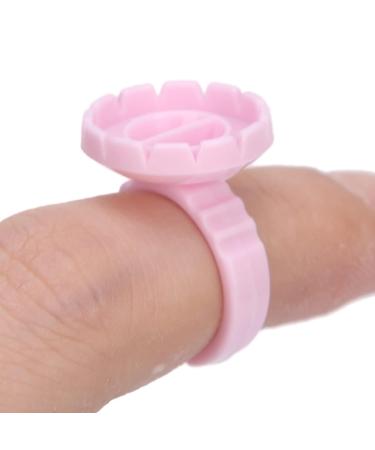 100pcs Disposable Eyelash Glue Ring Cup - Perfect for Volume Fan Extensions | Professional Lashing Supplies Kit - Pink - Buy Online on GoSupps.com