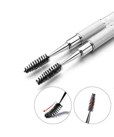 SKYPIA Eyelashes Comb Curlers Mascara & Eyebrow Brush with Cap - WHITE | Travel Makeup Wands - Buy Online on GoSupps.com