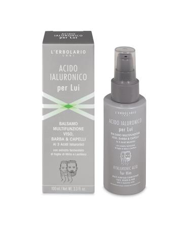 LErbolario Hyaluronic Acid Multipurpose Conditioner Face Beard and Hair for Men - 3.3 oz Condition