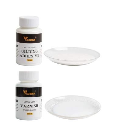 Gold Leaf Adhesive Set - 200ml Glue & Varnish for Craft & Arts | Metal Leaf Glue Combo with Brushes & Gloves - Buy Online on GoSupps.com