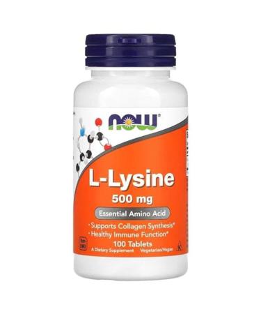 NOW Supplements L-Lysine 500mg Capsules 100 Count