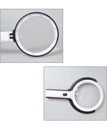 Magnifiers Portable 5X 10x HD Foldable Desktop Magnifier with Light Handheld LED Light Compatible with Old Man Reading Size - Main Mirror 138mm Assisted Mirror 25mm Reading Aids - Buy Online on GoSupps.com