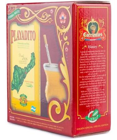 Ensemble de d marrage Yerba Mate Playadito avec Yerba une tasse de cuir et une paille d'alpaga bombilla - Buy Online on GoSupps.com
