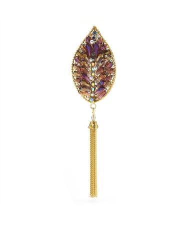 Pin Jewelry Gifts for Women Ladies Elegant Tassel Crystal Leaf Brooch Wedding Party Brooch Leaf Shaped Brooch Ladies Fashion Accessories Brooches & Pins